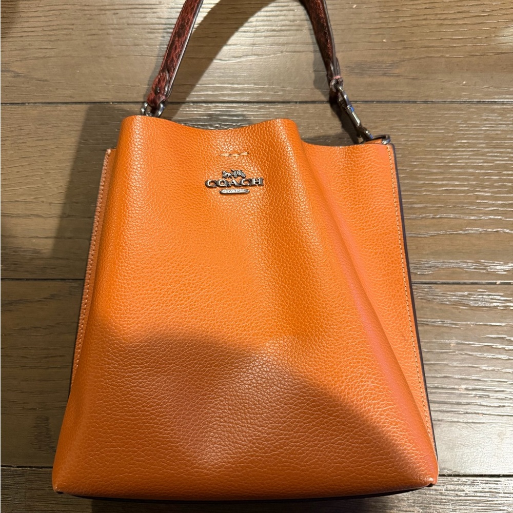 Coach Vibrant Orange Leather Shoulder Bag